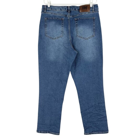 FRYE Women's Stretch High Rise Slim Leg Regular Fit Blue Denim Jeans Size 14/32 - Picture 2 of 11
